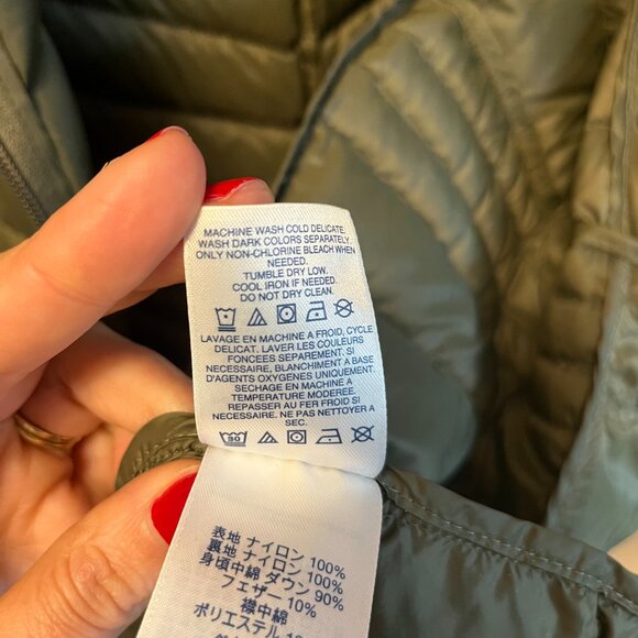 Lands' End Long Down Vest Sage Green XL - Picture 9 of 9